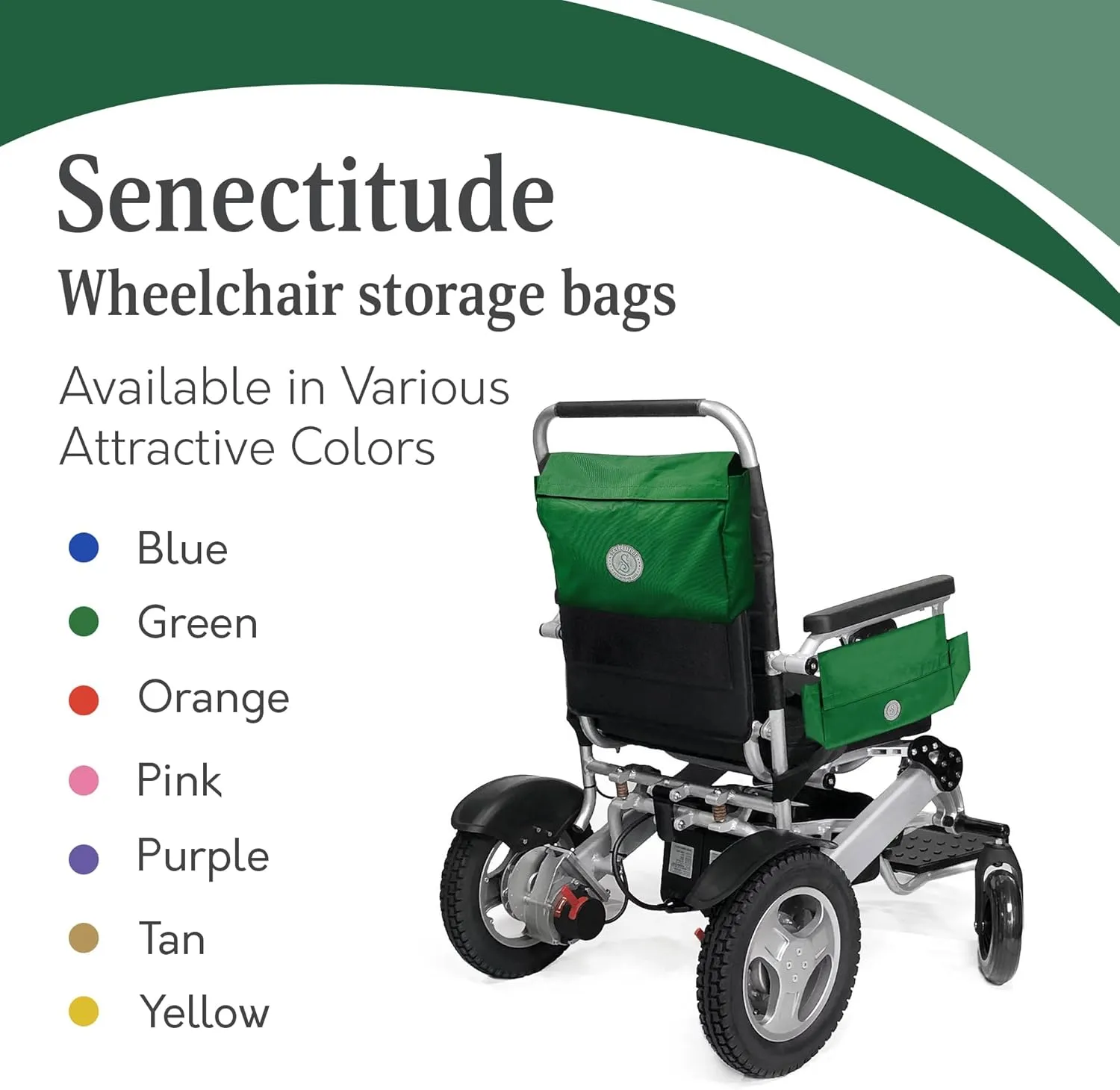 Bags for Wheelchairs, Walkers, Rollators, Motorized Scooters. Keep Your Items Nearby and Hidden from View. Pack of 2 Bags