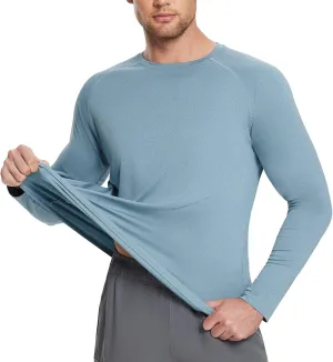 baleaf Men's Sun Protection Shirts UV SPF UPF 50  Long Sleeve Rash Guard Fishing Running Quick Dry Lightweight