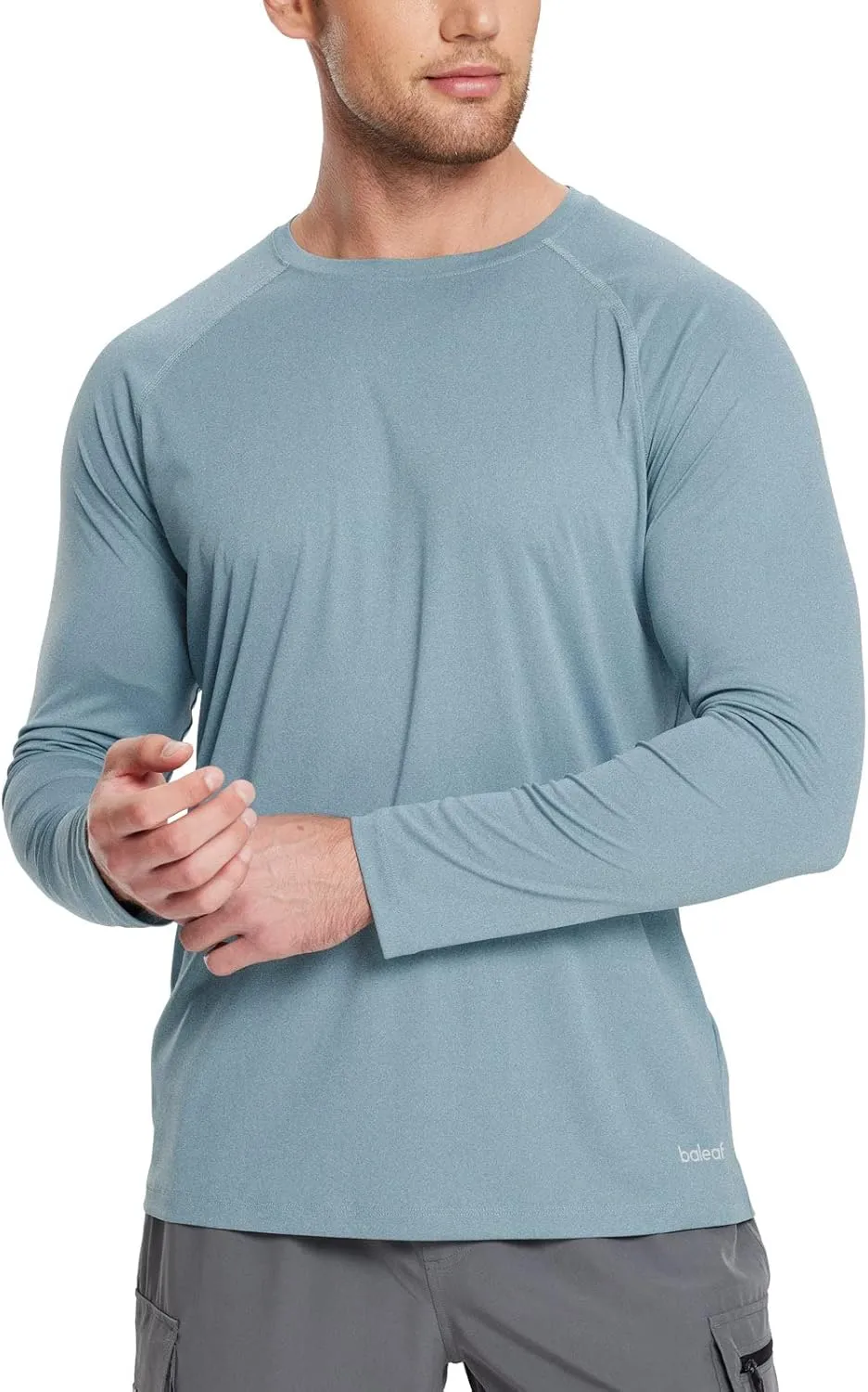 baleaf Men's Sun Protection Shirts UV SPF UPF 50  Long Sleeve Rash Guard Fishing Running Quick Dry Lightweight