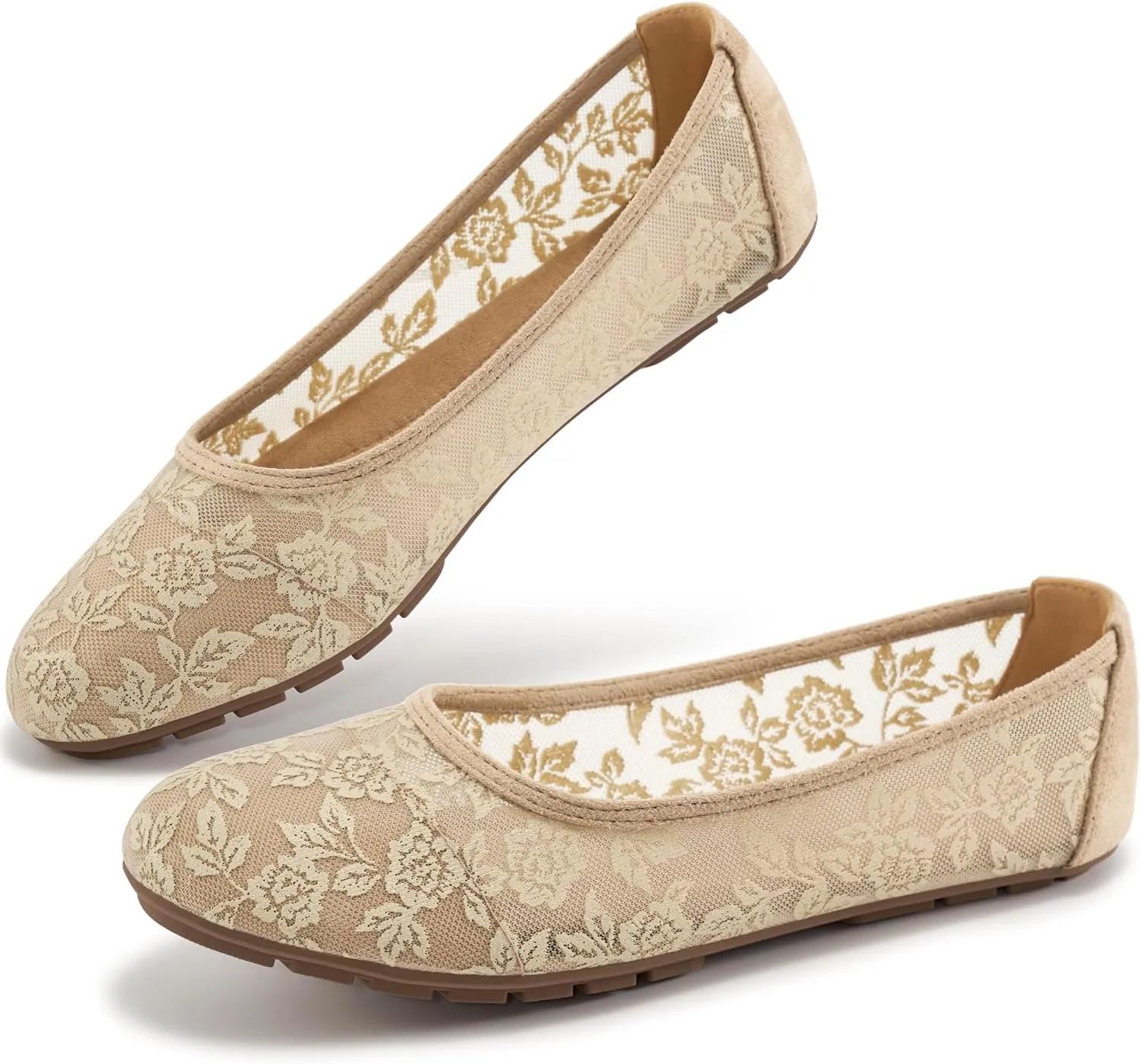 Ballet Flats for Women Shoes: Comfortable Breathable Lace Dressy Flats - Ladies Wedding Flat Casual Work Shoes