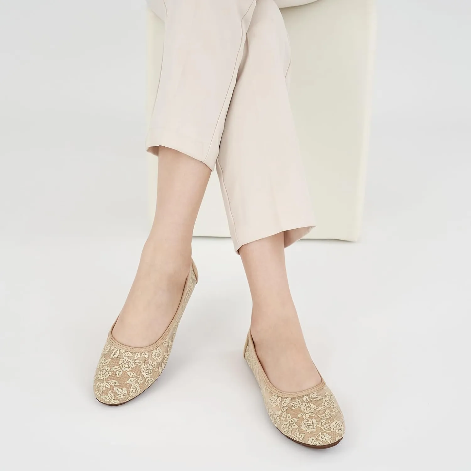 Ballet Flats for Women Shoes: Comfortable Breathable Lace Dressy Flats - Ladies Wedding Flat Casual Work Shoes