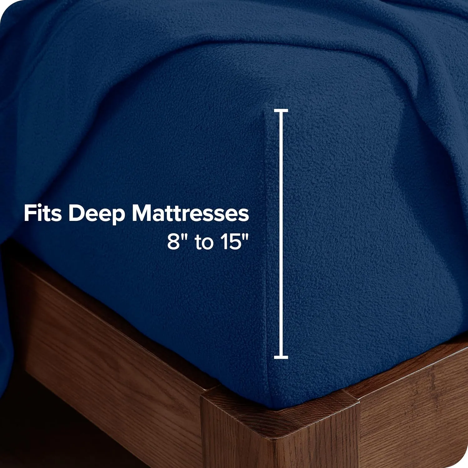 Bare Home Super Soft Fleece Sheet Set - King Size - Extra Plush Polar Fleece, Pill-Resistant Bed Sheets - All Season Cozy Warmth, Breathable & Hypoallergenic (King, Dark Blue)