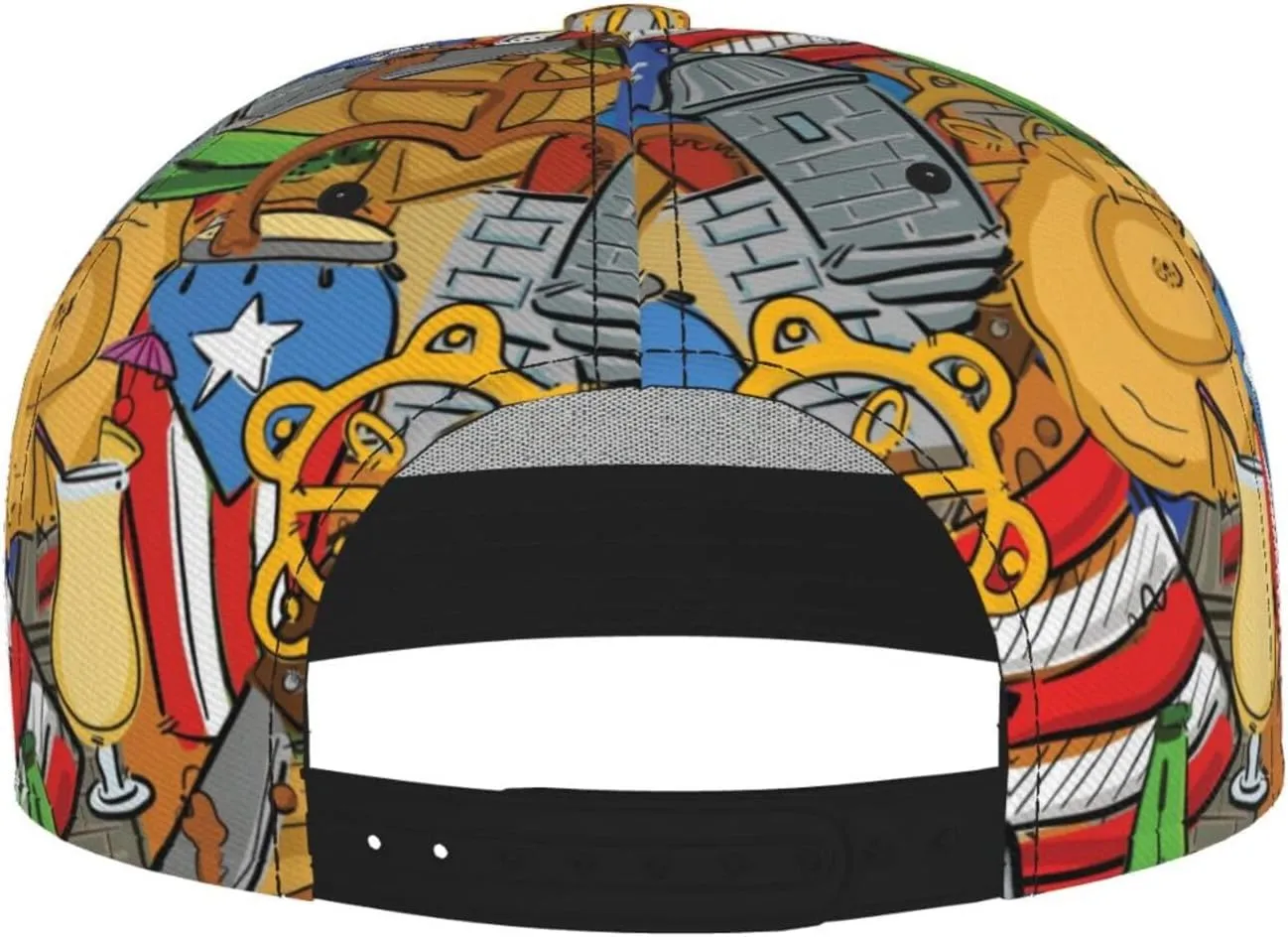 Baseball Cap, Flat Brim Snapback Hat, Unisex