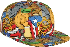 Baseball Cap, Flat Brim Snapback Hat, Unisex