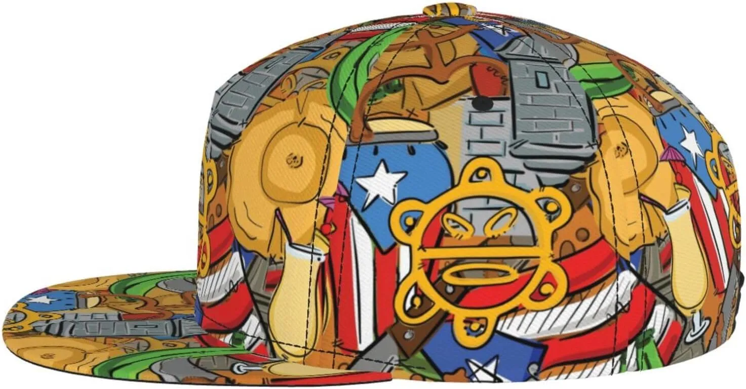 Baseball Cap, Flat Brim Snapback Hat, Unisex