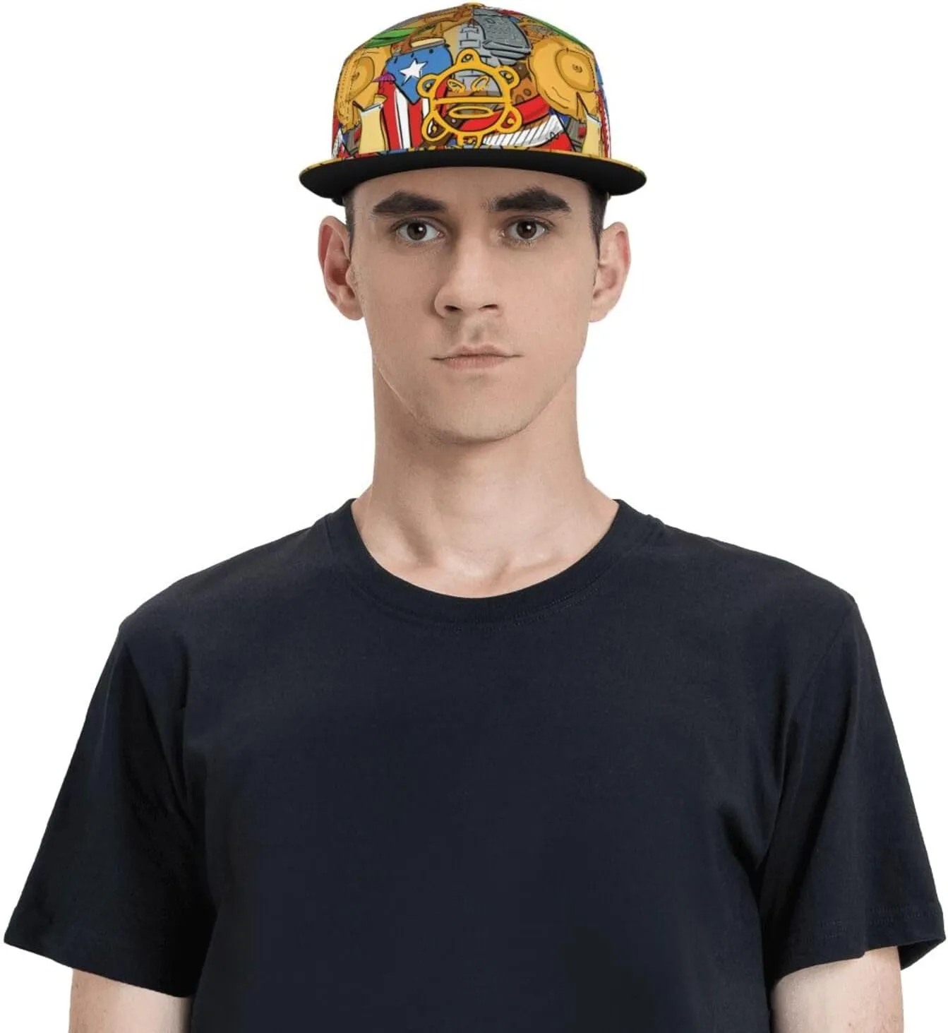 Baseball Cap, Flat Brim Snapback Hat, Unisex