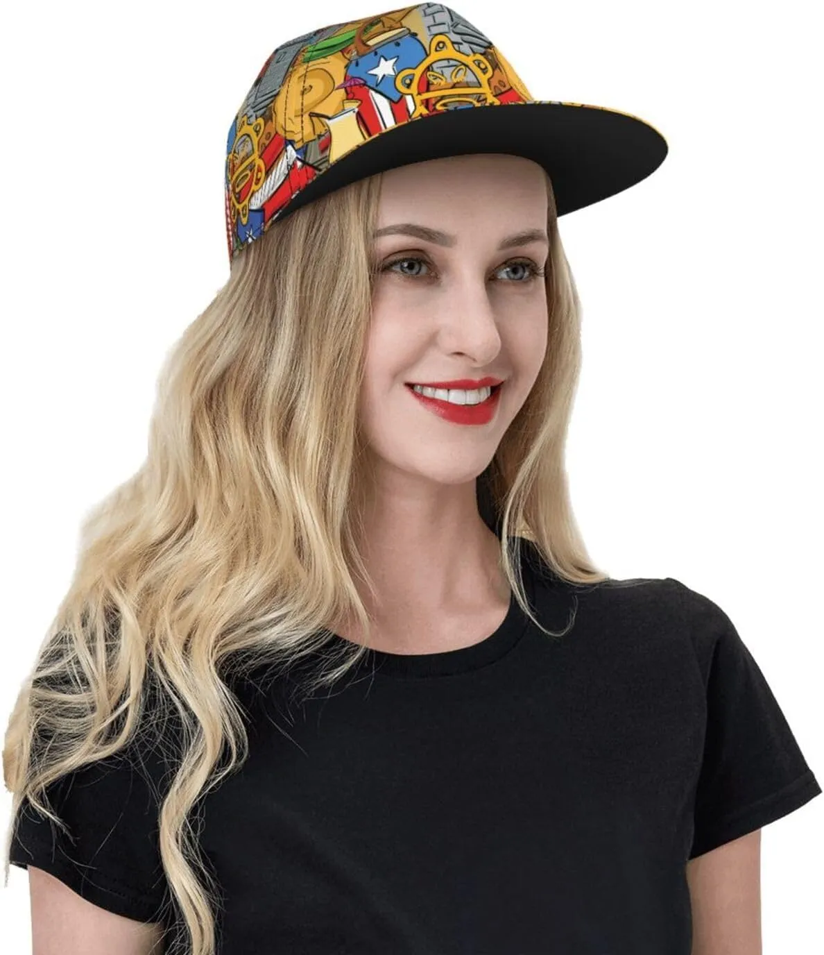 Baseball Cap, Flat Brim Snapback Hat, Unisex