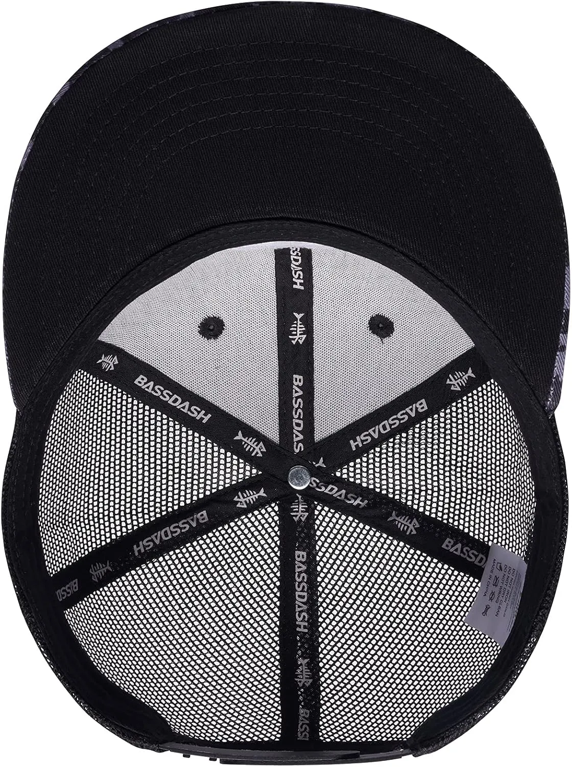 BASSDASH Flat Brim Trucker Cap Adjustable Snapback Hat Mesh Back for Men Women