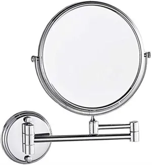 Bathroom Beauty Mirror Hotel Bathroom Wall-Mounted Mirror Folding Telescopic Magnification Double-Sided Makeup Mirror