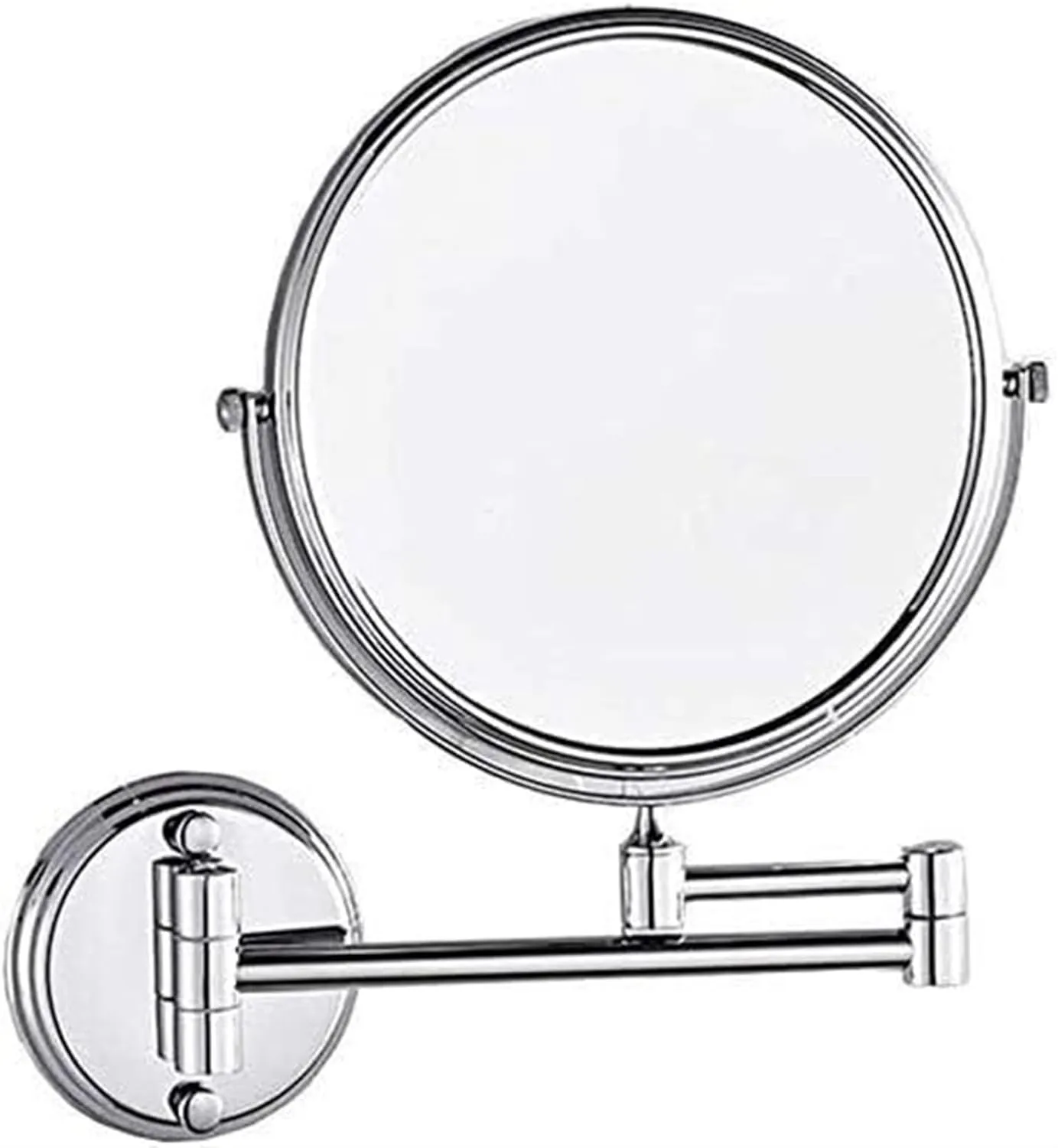 Bathroom Beauty Mirror Hotel Bathroom Wall-Mounted Mirror Folding Telescopic Magnification Double-Sided Makeup Mirror