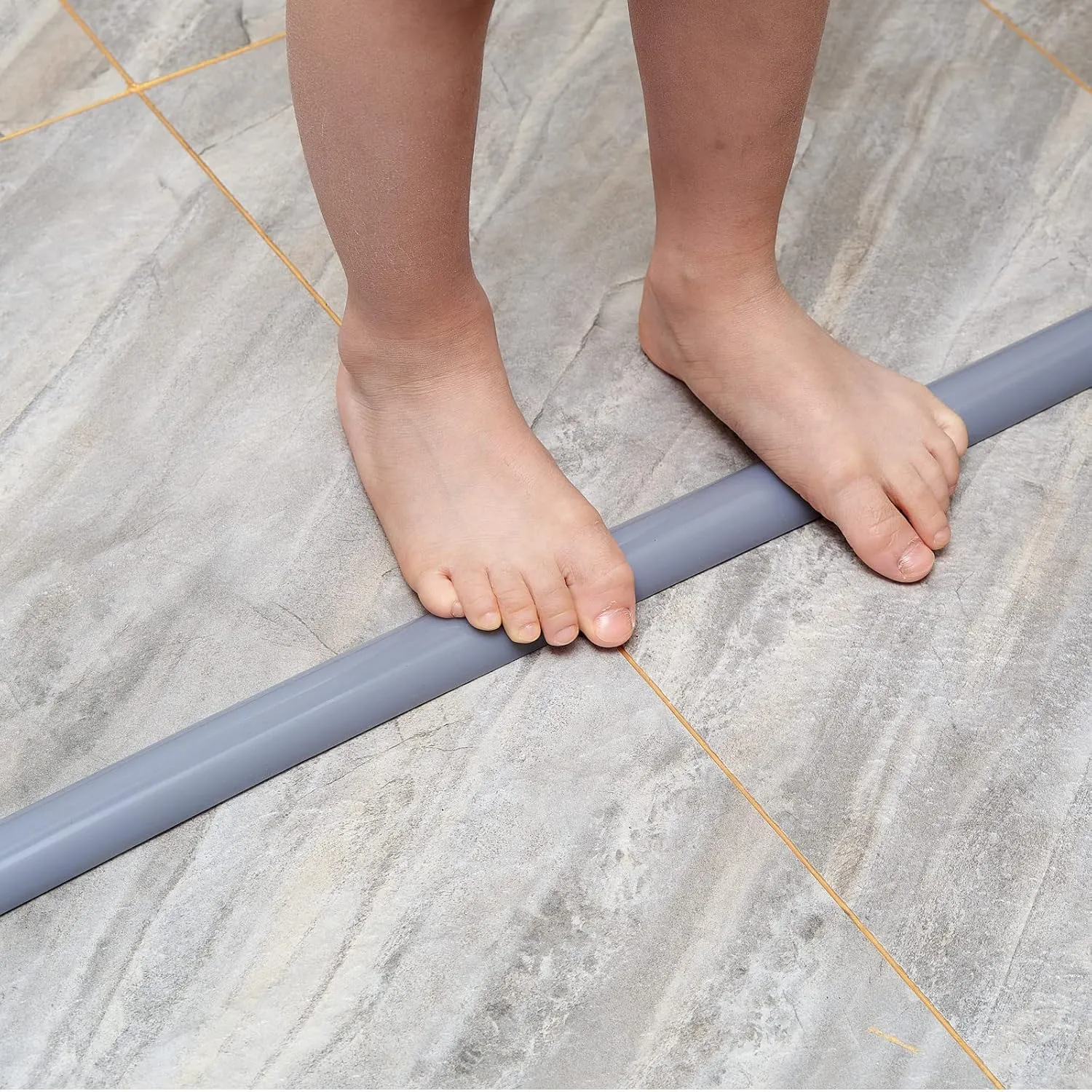 Bathroom Foldable Block water Stopper sealing strip shower threshold dam Self-adhesive silicone shower barrier (39 Inch-Grey)