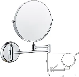 Beauty Mirror,3X 10X Hotel Bathroom Wall Mounted Makeup Mirror, 8 Inch Extendable Bathroom Mirror Foldable Magnifying Double-Sided Shaving Mirror for Bathroom Vanity Brushed Nickel 6 inches 5X
