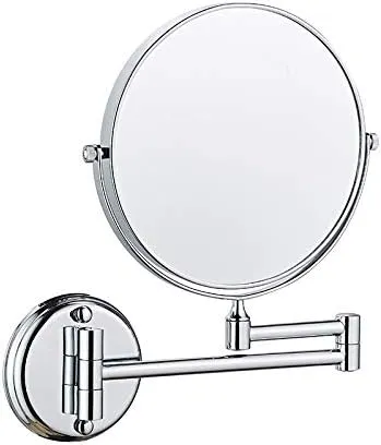 Beauty Mirror,3X 10X Hotel Bathroom Wall Mounted Makeup Mirror, 8 Inch Extendable Bathroom Mirror Foldable Magnifying Double-Sided Shaving Mirror for Bathroom Vanity Silver 8 inches 10x