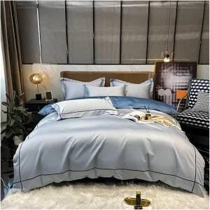 Bedding Set 800Tc Egyptian Cotton Bed Sheet Set with Quilt Cover Pillowcases Luxury Flat Sheets Duvet Cover,All Season Comforter,B,Twin