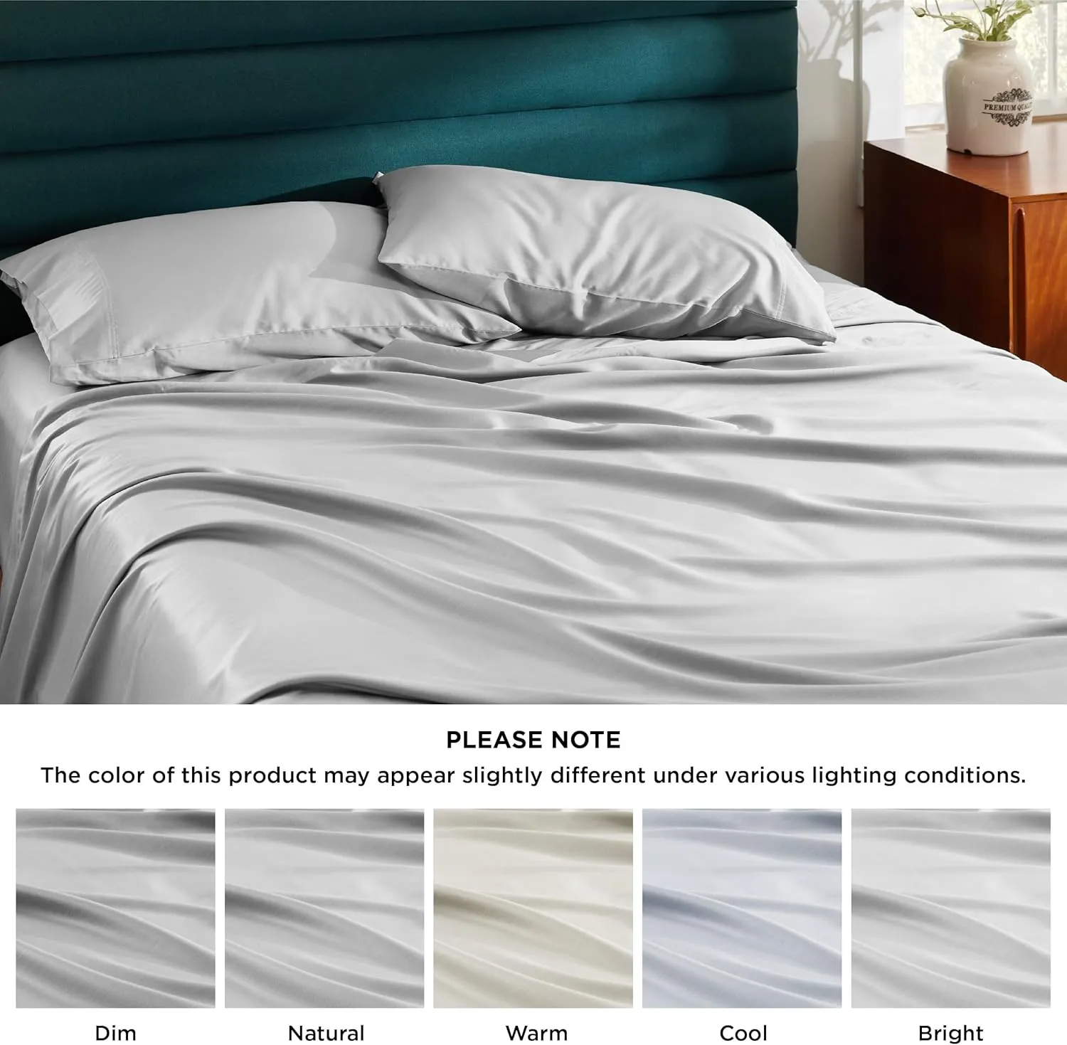 Bedsure Cooling Sheets King Size - Lyocell Cotton Sheet Set, GentleSoft™, Silky & Breathable Eucalyptus Bed Sheets with Deep Pocket, 4 Pieces, Luxury Hotel Bedding, Grey
