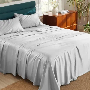 Bedsure Cooling Sheets King Size - Lyocell Cotton Sheet Set, GentleSoft™, Silky & Breathable Eucalyptus Bed Sheets with Deep Pocket, 4 Pieces, Luxury Hotel Bedding, Grey