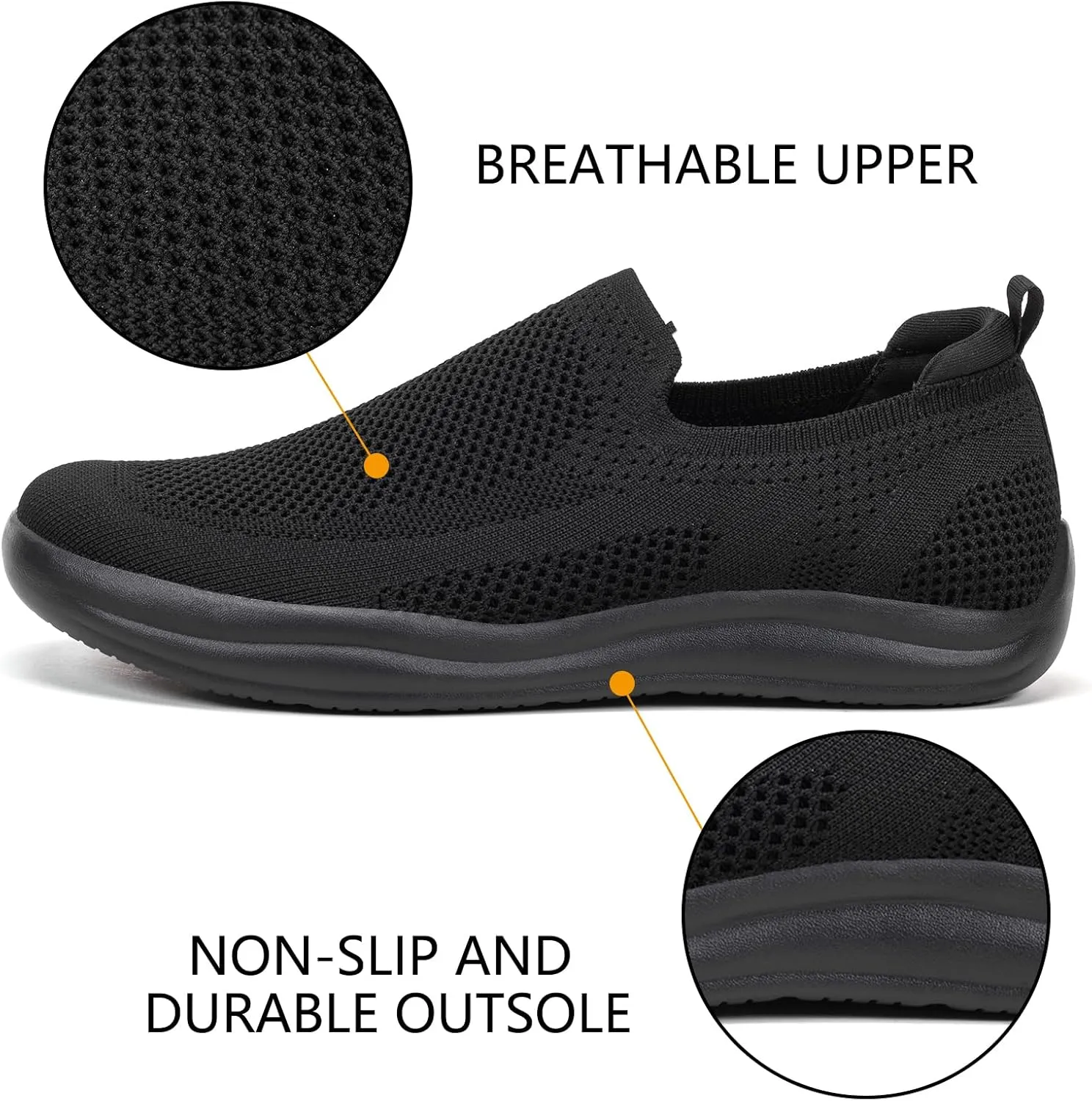 BEJINASH Men’s Slip-on Walking Shoes, Lightweight Breathable Go Walk Shoes with Arch Support,Comfortable Casual Loafers Shoes