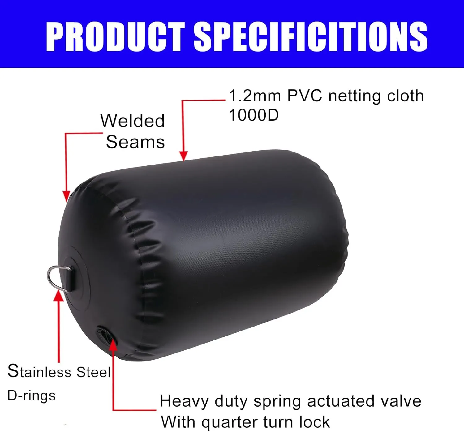 Big Heavy-Duty Inflatable PVC Boat Fender for Docking and Yacht Sailboats