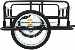 Bike Cargo Trailer 110lbs Max Load, Foldable Bicycle Trailer w/Universal Hitch, Heavy Duty Utility Cargo Trailer with Wheels Bike Wagon Cart for Stuff, Groceries, Luggage, Black