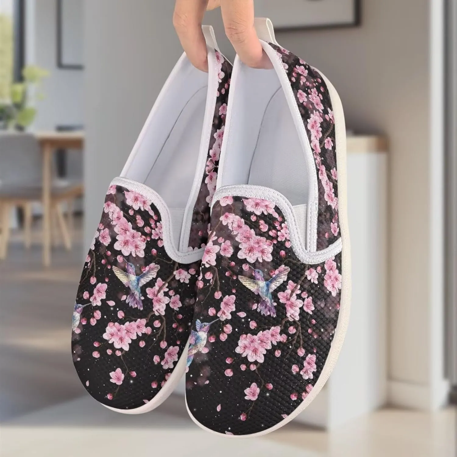 Binienty Women's Breathable Flats Shoes, Soft Slip on Loafers Flats Cozy Lightweight Walking Sneakers US 5.5-10.5