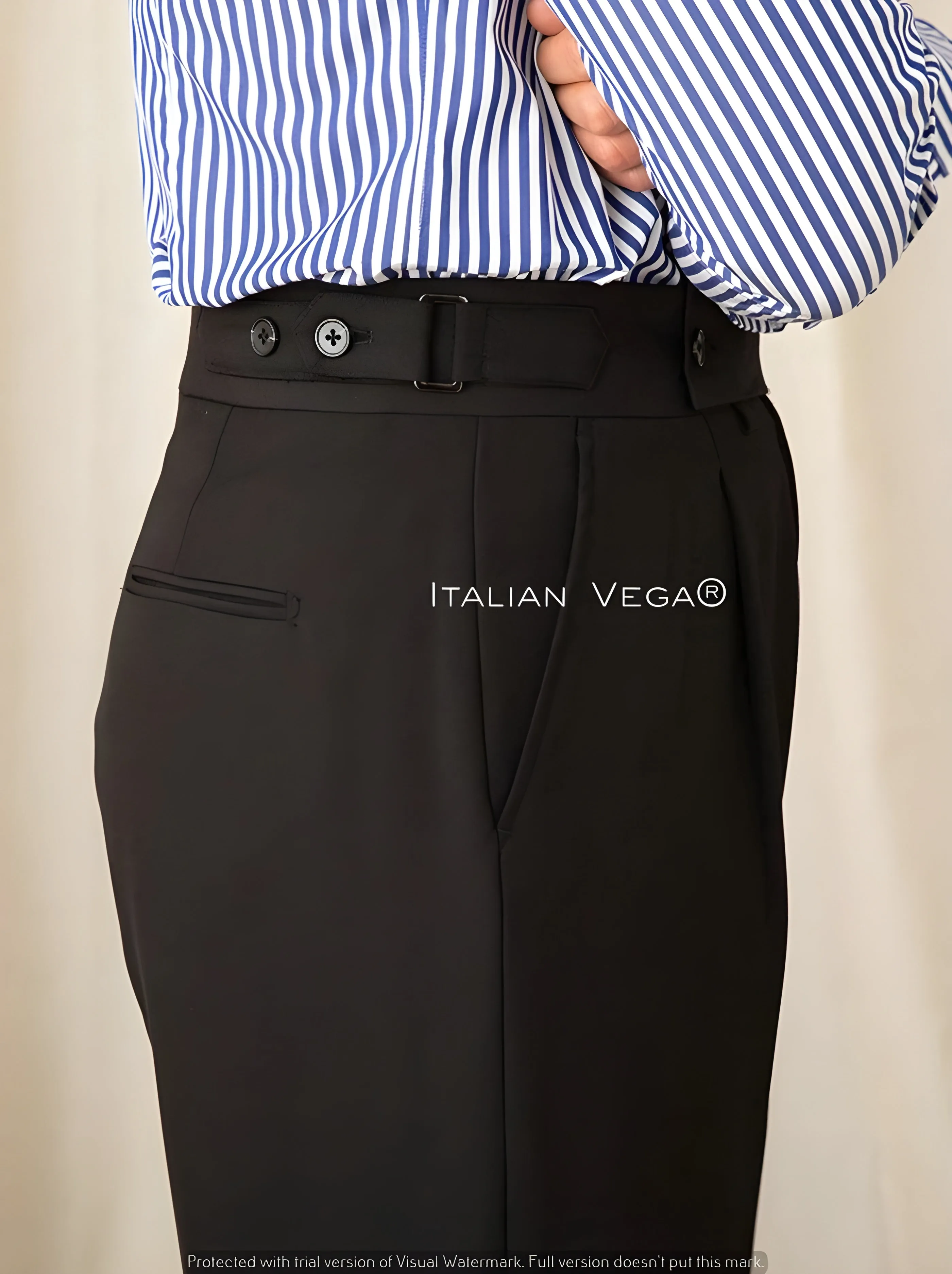 Black Oxford Gurkha Trouser by Italian Vega®