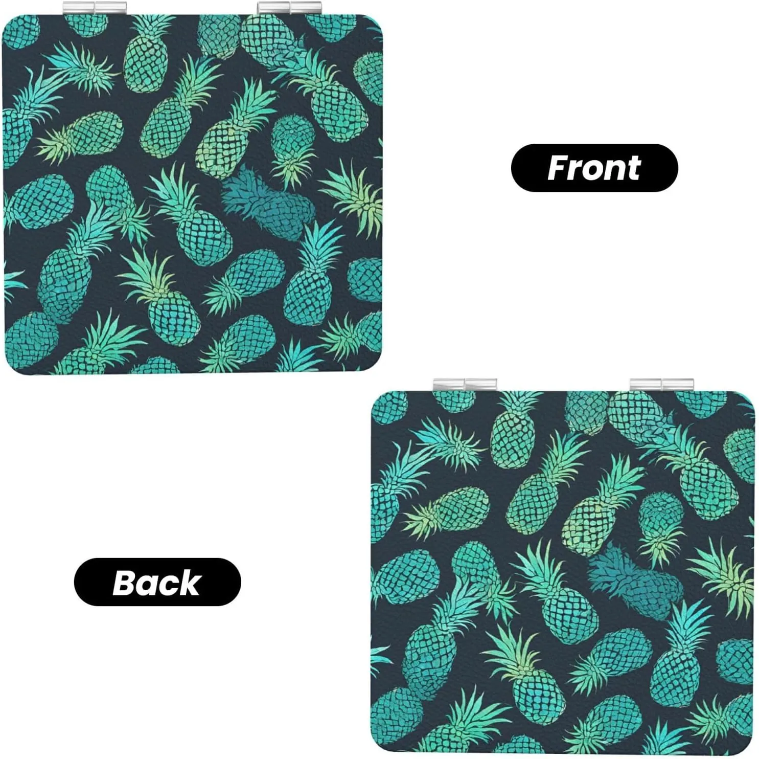 Blue Pineapple Portable Pocket Cosmetic Mirror-Compact and Light, It is A Necessary Thing to Go Out for Beauty and Makeup