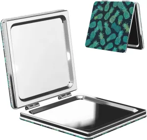 Blue Pineapple Portable Pocket Cosmetic Mirror-Compact and Light, It is A Necessary Thing to Go Out for Beauty and Makeup