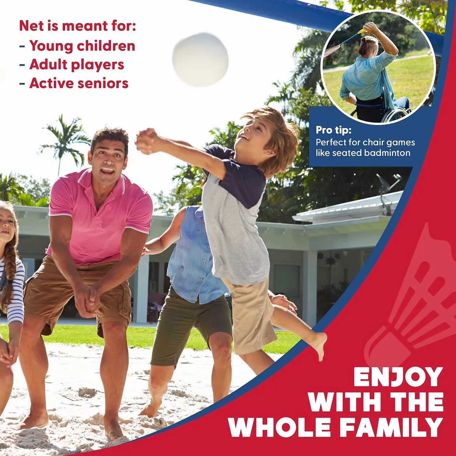 Boulder Portable Badminton Pickleball Net - Foldable/Extendable Poles for Multiple Sports Heights (UP to 5 ft) - Ideal for Tennis, Pickleball, Soccer Tennis - Easy Setup