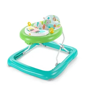 Bright Starts Tiny Trek 2-in-1 Baby Activity Walker with -Toy Station, Adjustable Height and Easy-Fold Frame, Jungle Vines Age 6 Months 
