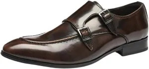 British Button Shoes Men's Business Formal Leather Shoes Low-top Composite Sole Suitable for Wedding Office Parties