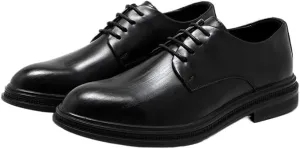 British Comfortable Men's Office Shoes Formal Lace-up Business Leather Shoes Daily Casual Low Top Non Slip Walking