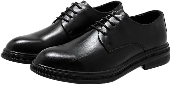 British Comfortable Men's Office Shoes Formal Lace-up Business Leather Shoes Daily Casual Low Top Non Slip Walking