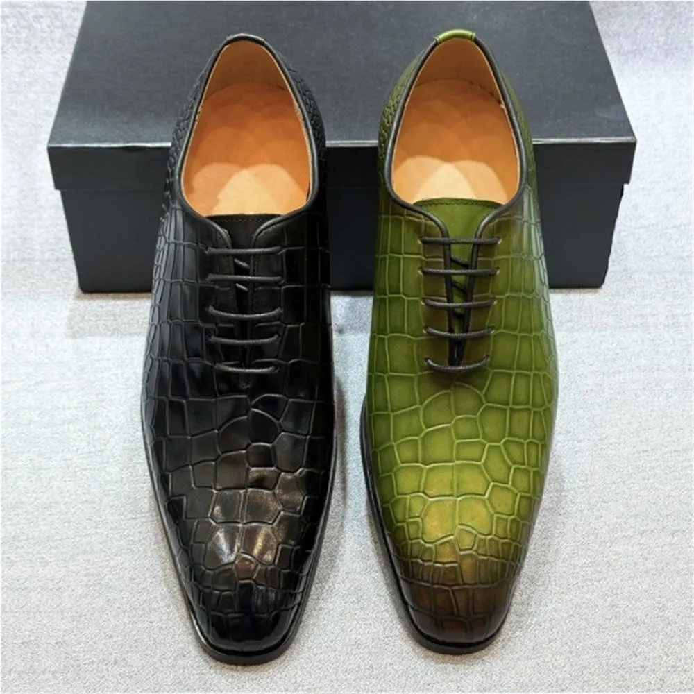 Brogue Dress Shoes Men's Patent Leather Lace Up Cap Toe Oxfords Business Casual Modern Work Wedding Shoes