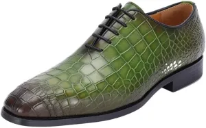 Brogue Dress Shoes Men's Patent Leather Lace Up Cap Toe Oxfords Business Casual Modern Work Wedding Shoes
