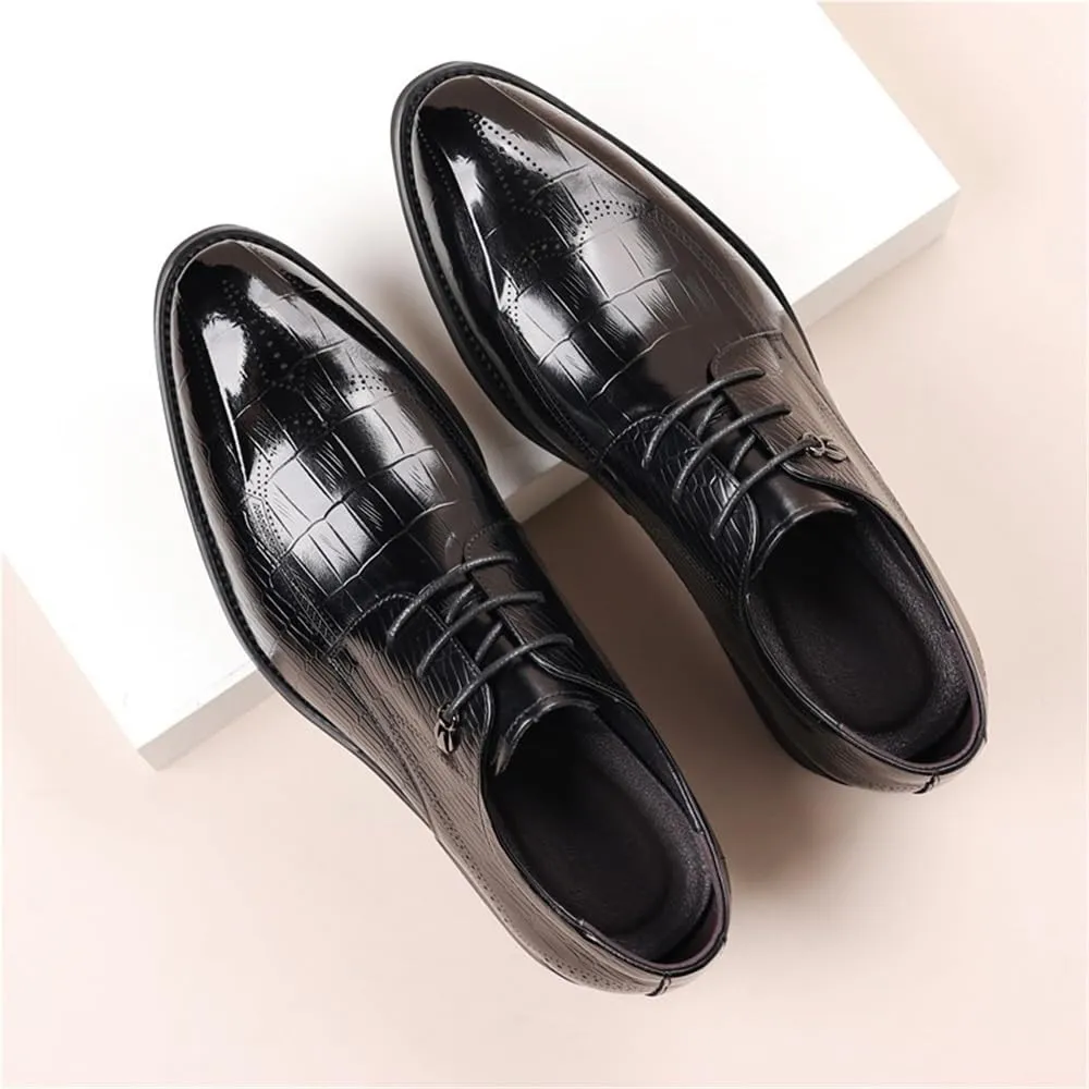 Brogue Dress Shoes Retro Carved Classic Cap Toe Oxfords Lace Up Business Casual Prom Wedding Suit Shoes for Men