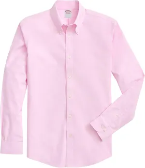 Brooks Brothers Men's Big & Tall Non-Iron Stretch Oxford Long Sleeve Solid Sport Shirt