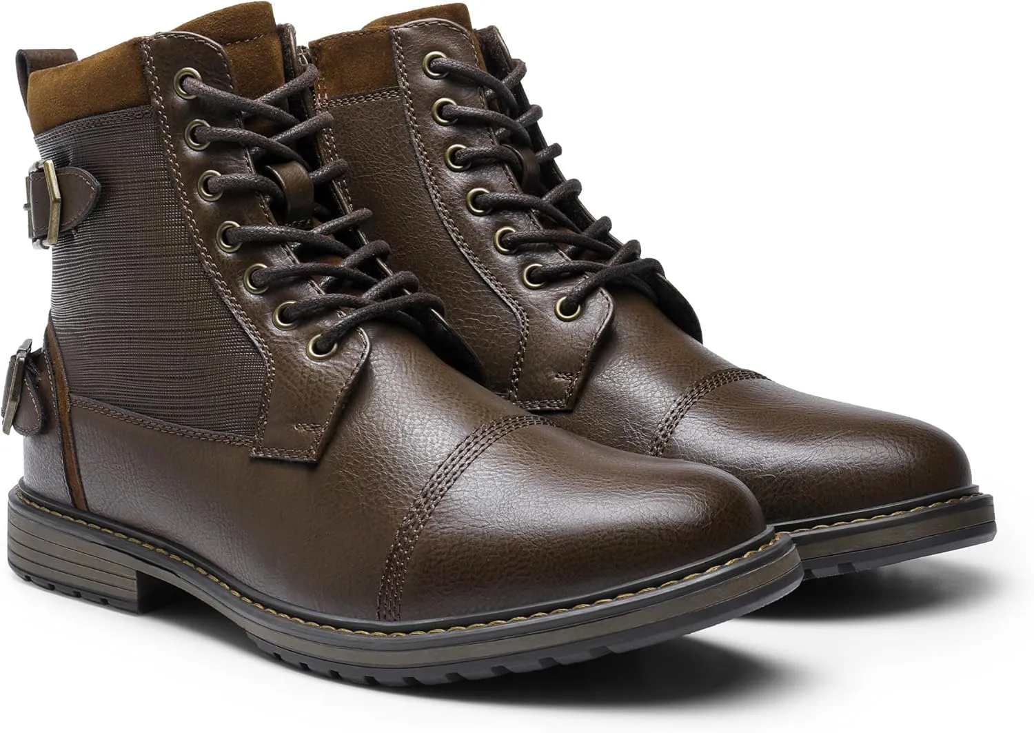 Bruno Marc Men's Motorcycle Boots Oxford Dress Boot