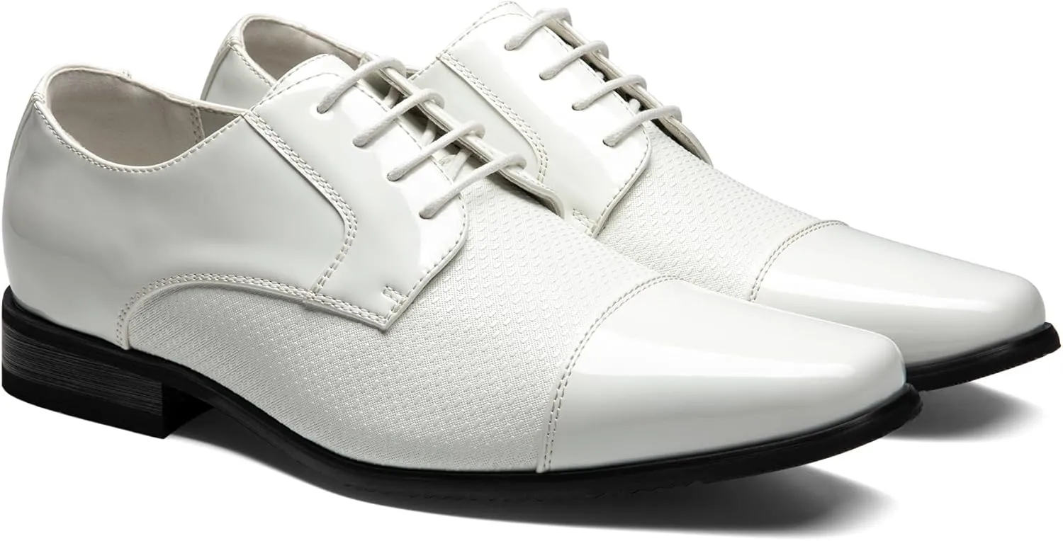 Bruno Marc Men's Patent Tuxedo Dress Shoes Classic Lace-up Formal Oxfords