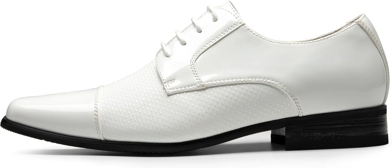Bruno Marc Men's Patent Tuxedo Dress Shoes Classic Lace-up Formal Oxfords