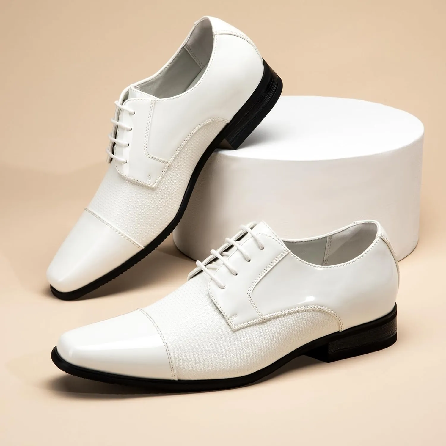 Bruno Marc Men's Patent Tuxedo Dress Shoes Classic Lace-up Formal Oxfords