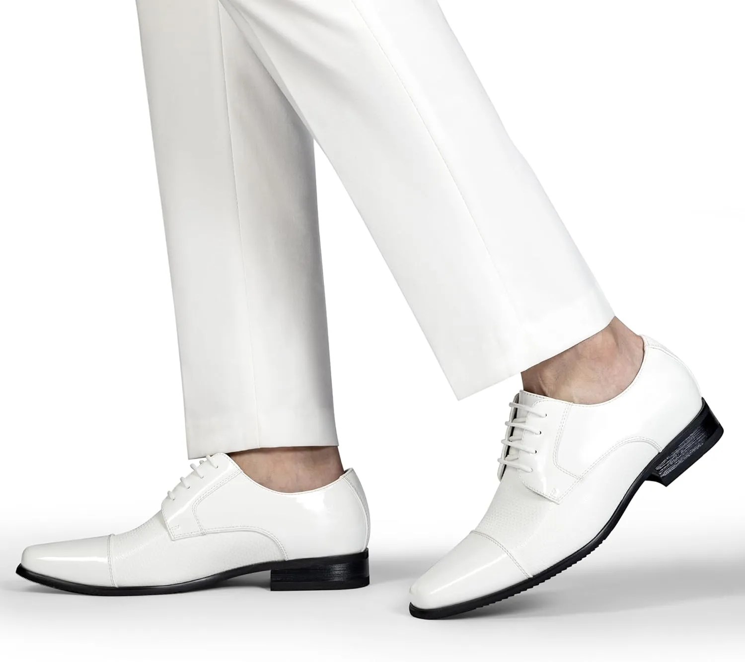 Bruno Marc Men's Patent Tuxedo Dress Shoes Classic Lace-up Formal Oxfords