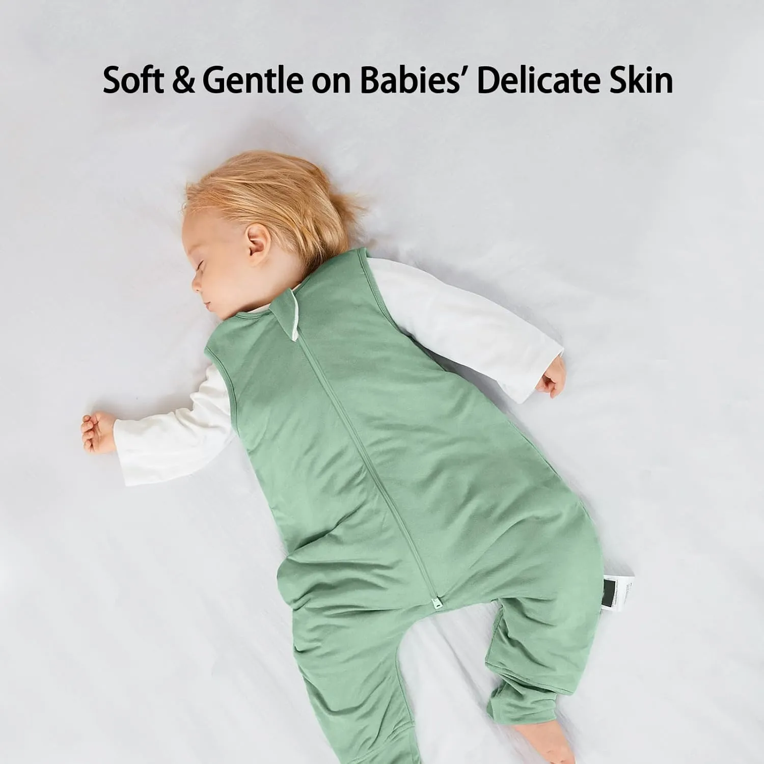 BubblePanda Toddler Sleep Sack with Feet 6-12 Months 100% Cotton Wearable Blanket with Legs Baby Sleep Bag Walker 0.5 Tog Summer Lightweight Thin Soft 2-Way Zipper
