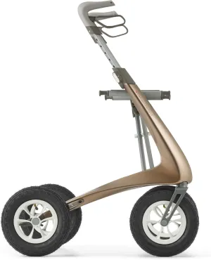 byACRE Carbon Overland/All Terrain Carbon rollator/Big Pneumatic Wheels/Lightweight at only 14.8 lbs/Foldable with seat