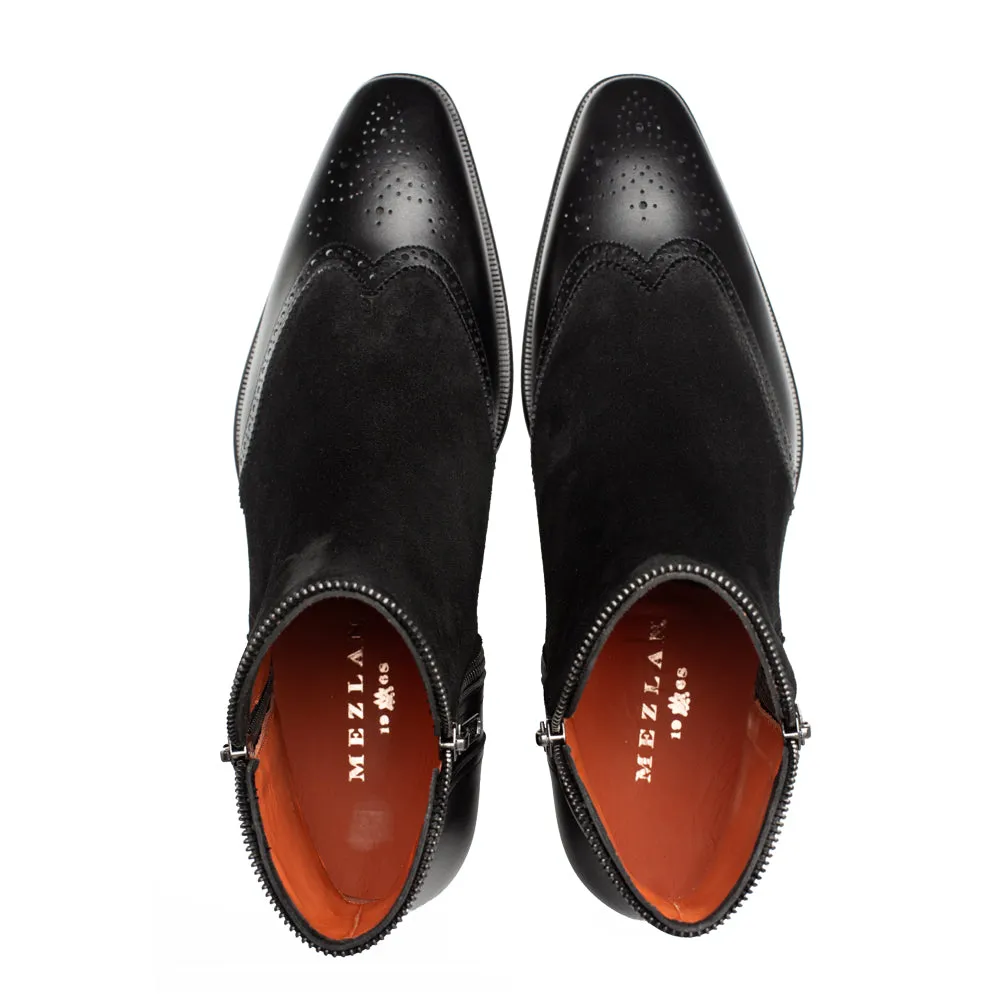Camilleri Calf/Suede Zip Boot - Mezlan