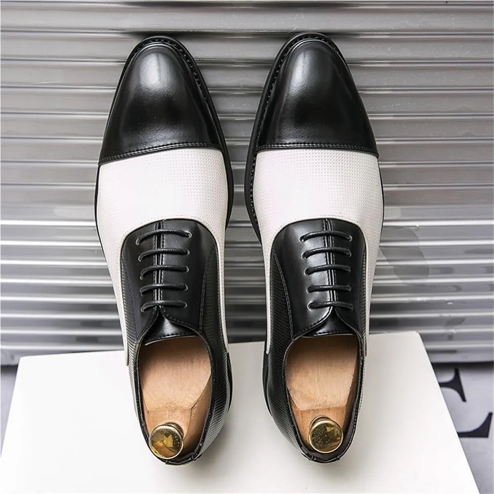 Cap Toe Lace Up Non-Slip Oxford Comfortable Fashion Dress Shoes Business Work Soft Wedding Shoes for Men Formal Occasions