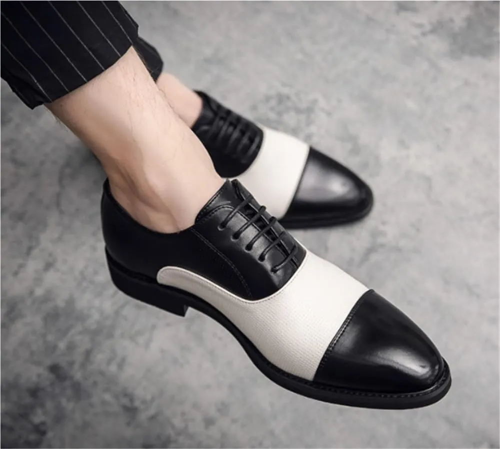 Cap Toe Lace Up Non-Slip Oxford Comfortable Fashion Dress Shoes Business Work Soft Wedding Shoes for Men Formal Occasions