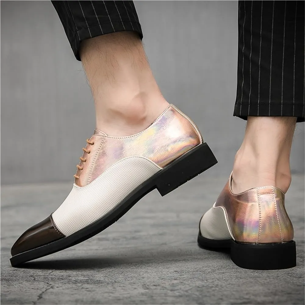 Cap Toe Lace Up Non-Slip Oxford Comfortable Fashion Dress Shoes Business Work Soft Wedding Shoes for Men Formal Occasions