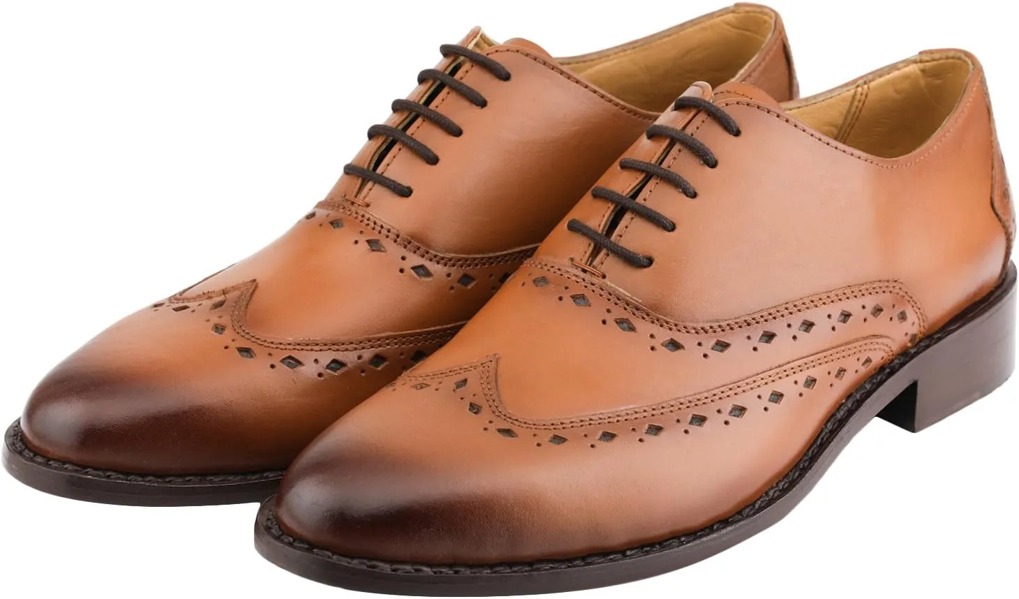 Captoe Oxford Goodyear Welted Formal Handmade Leather Dress Shoes