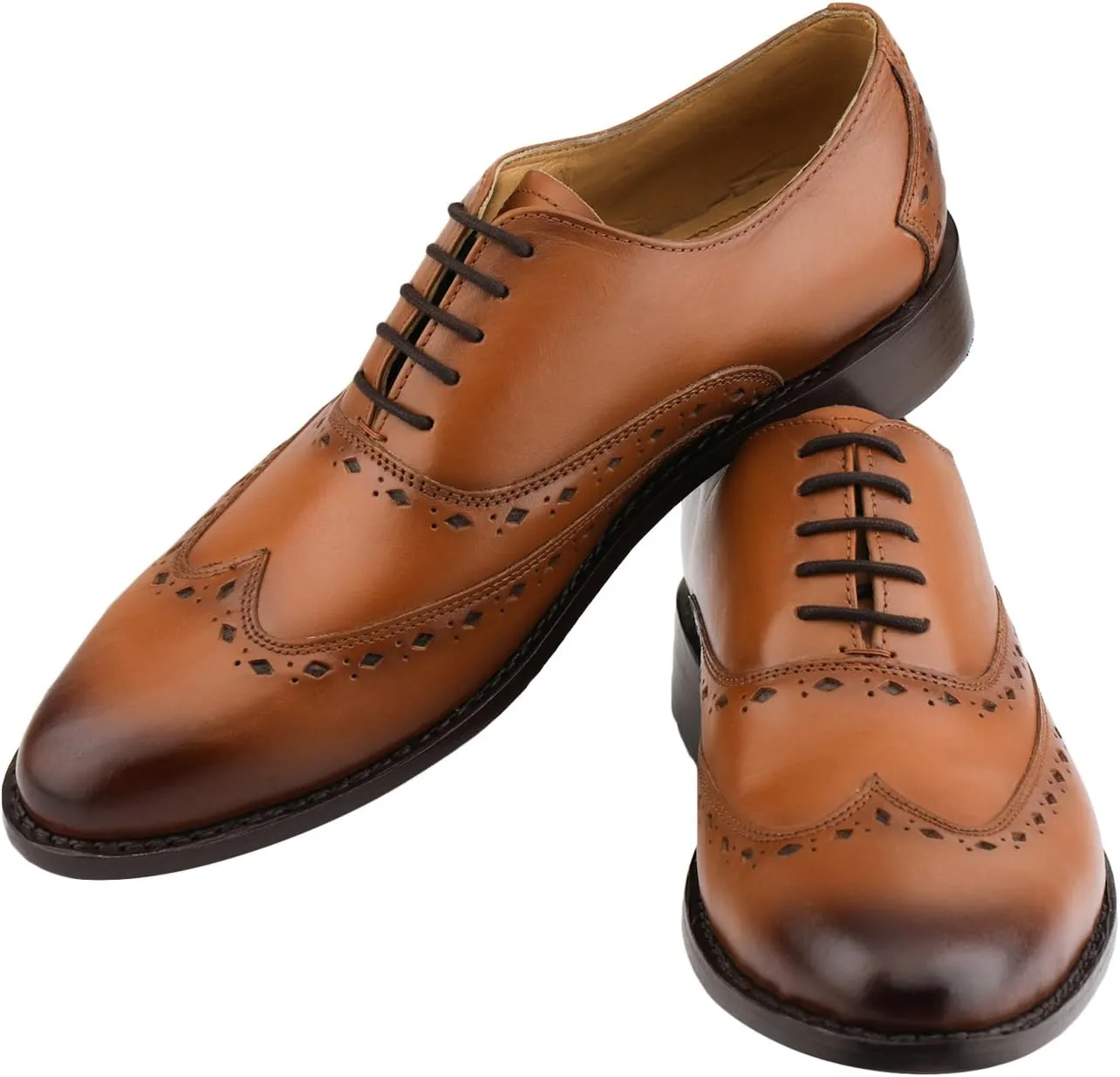 Captoe Oxford Goodyear Welted Formal Handmade Leather Dress Shoes