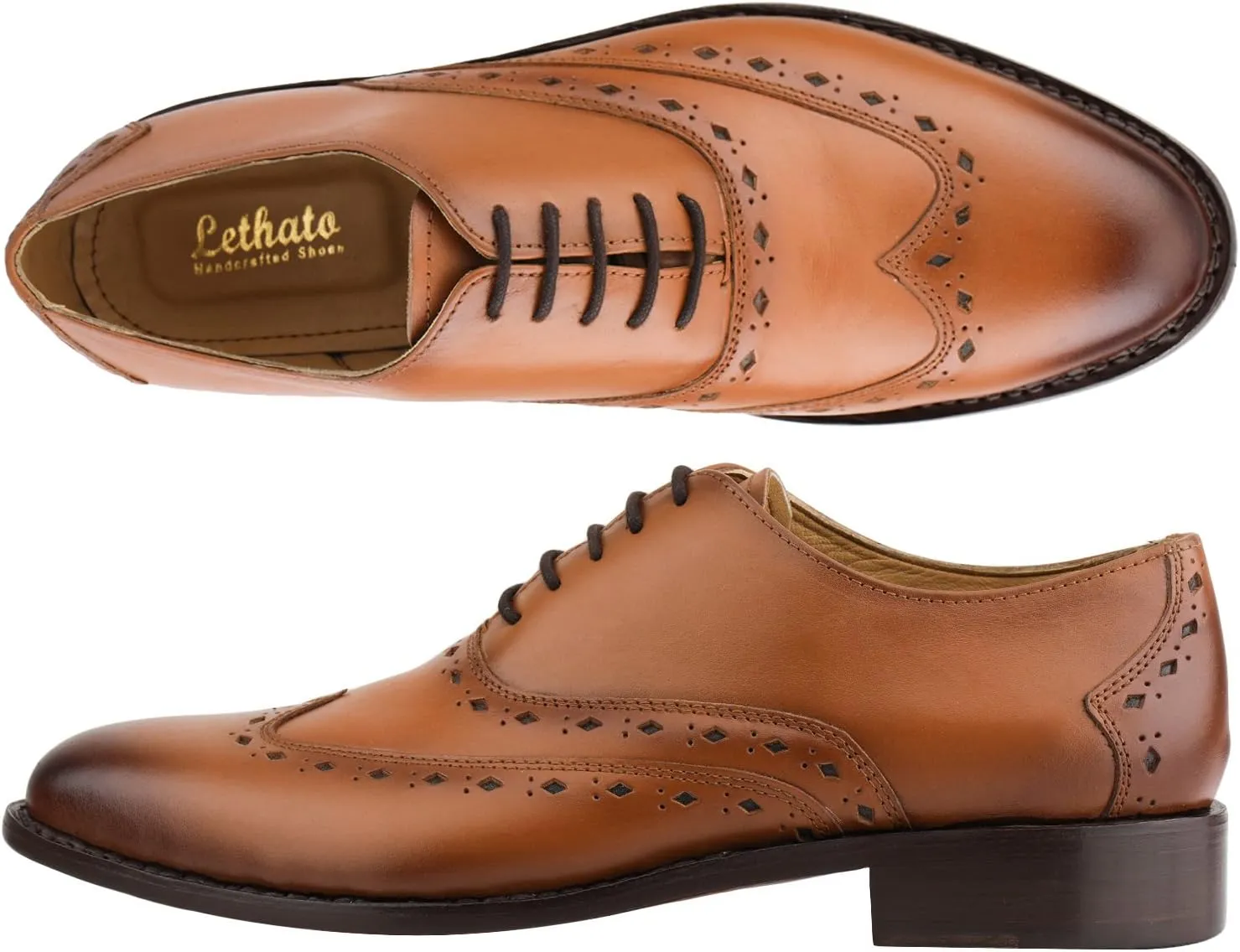 Captoe Oxford Goodyear Welted Formal Handmade Leather Dress Shoes